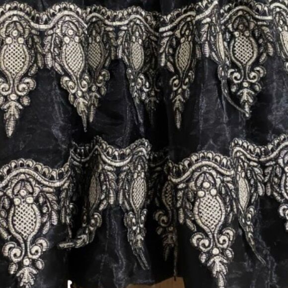 RINASCIMENTO A-LINE BLACK & WHITE PROM COCKTAIL DRESS W/ EMBROIDERED DETAIL Sz-S - Picture 7 of 7